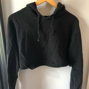 Black Cropped Hoodie